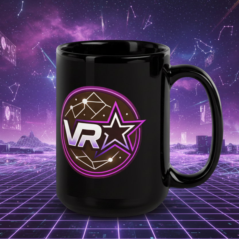 Black Glossy Mug - VR Starz Red Crest
