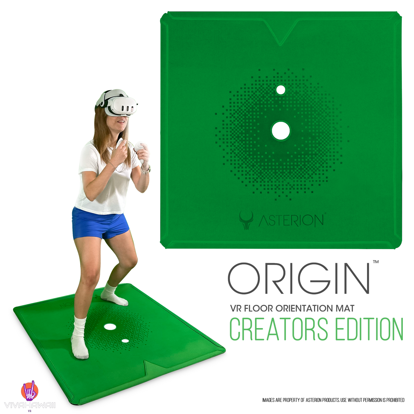 Asterion Rollable 41" VR Mat | Anti-Fatigue | Green Creators Edition | Upgraded 2024!!! - Thicker, Softer, Lighter
