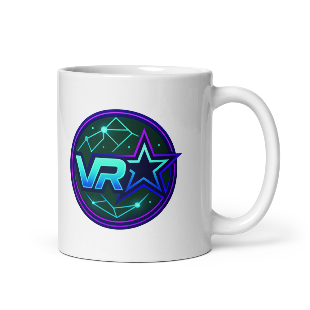 White glossy VR STARZ BLUE mug