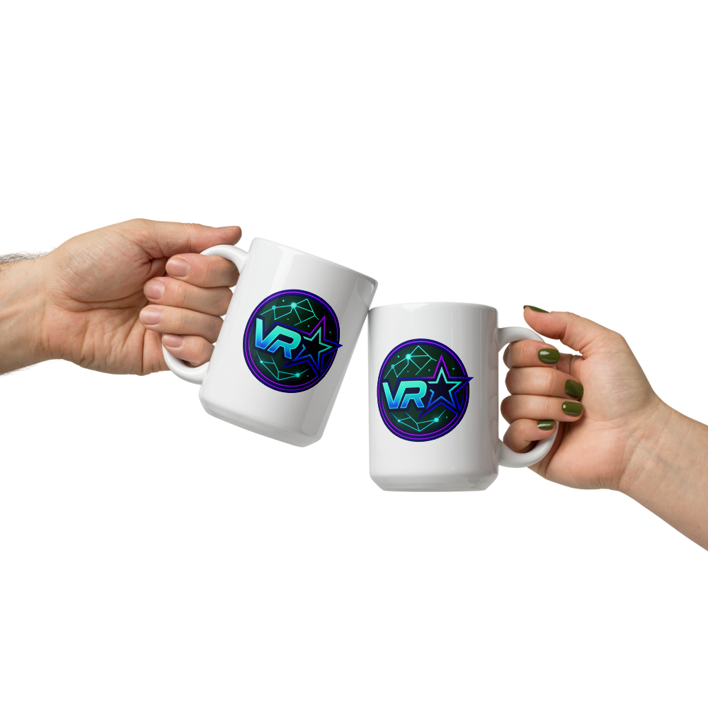 White Glossy Mug - VR Starz Purple Crest