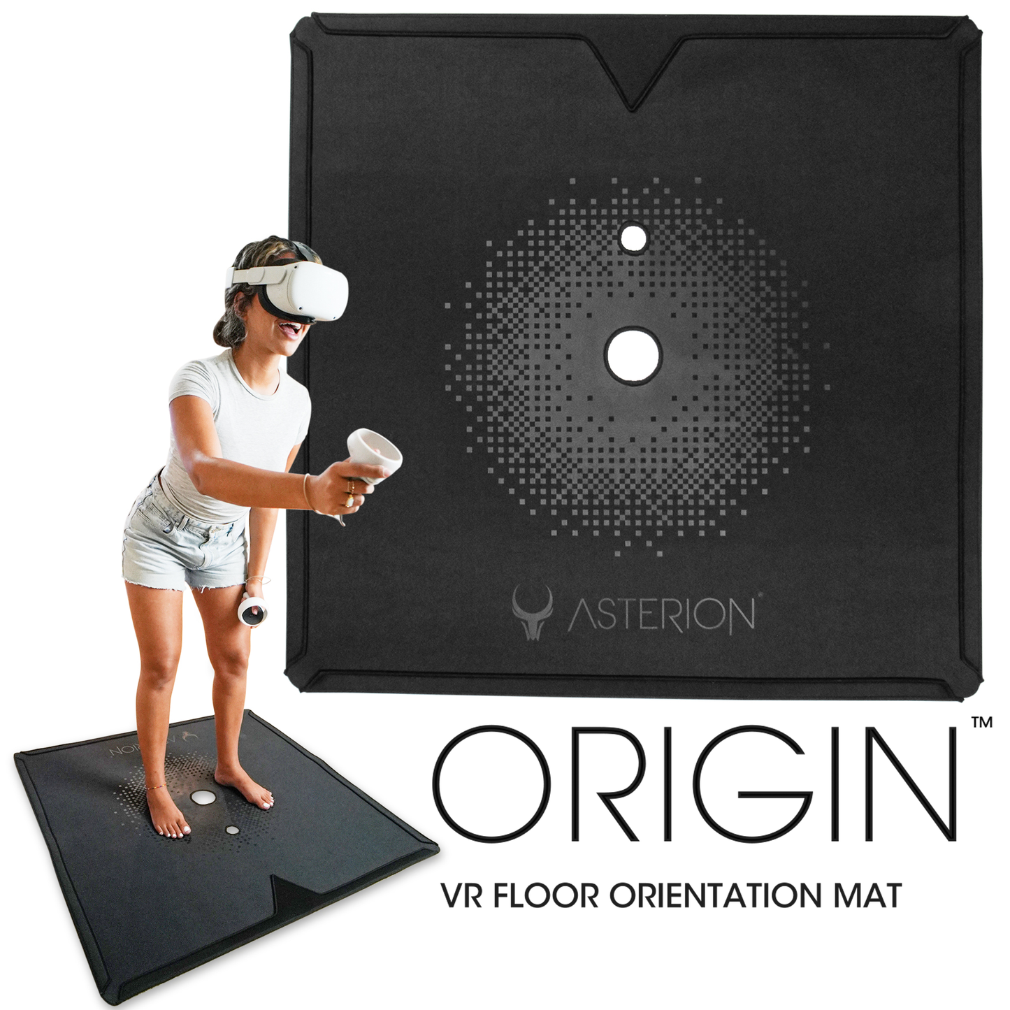 Asterion Rollable 41" VR Mat | Anti-Fatigue | Black | Upgraded 2024!!! - Thicker, Softer, Lighter