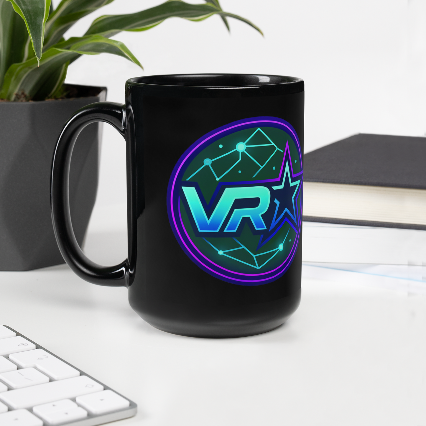 Black Glossy VR STARZ BLUE Mug