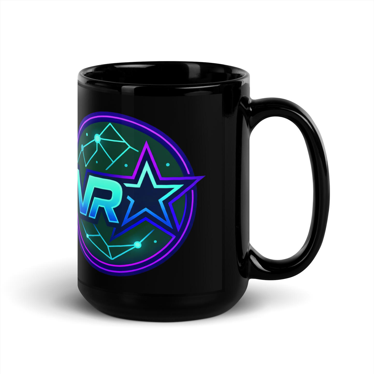 Black Glossy VR STARZ BLUE Mug