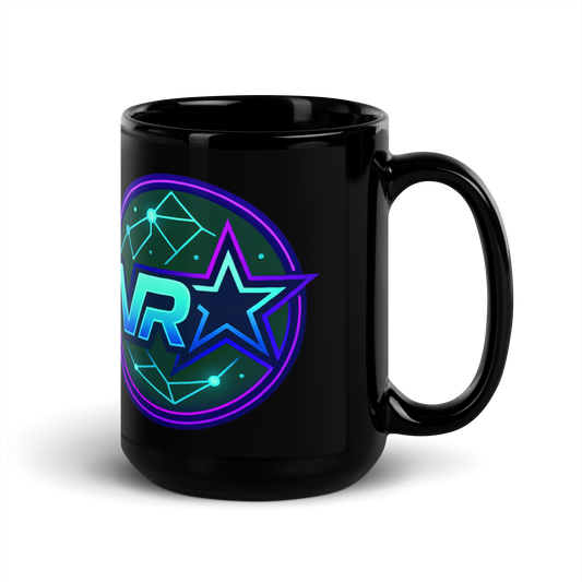 Black Glossy Mug - VR Starz Purple Crest