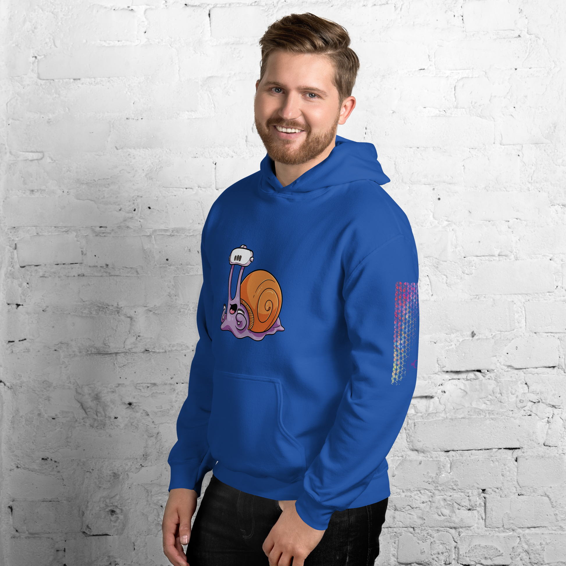 Ultra Soft Unisex VR Hoodie - Snaily VR Front | Polygon Arm Ultra Soft Unisex VR Hoodie - Snaily VR Front | Polygon Arm