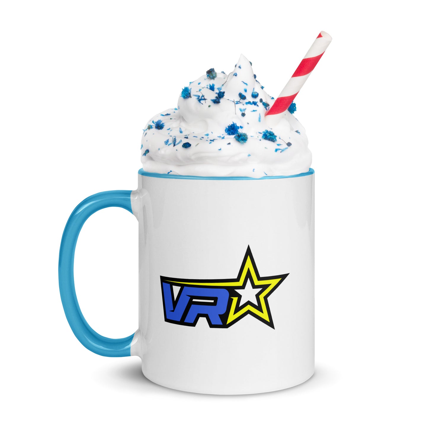 VR Starz Blue Lettered Mug With Colored Handle and Interior