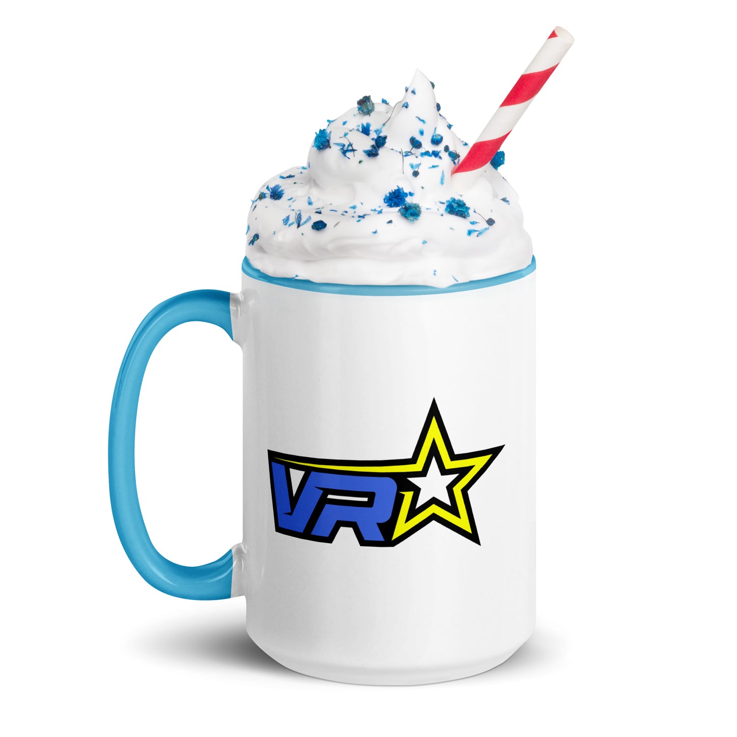 VR Starz Blue Lettered Mug With Colored Handle and Interior