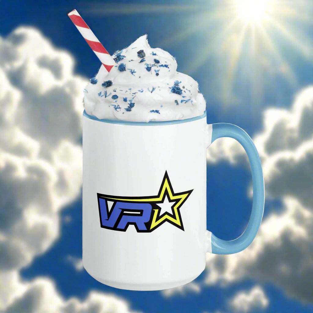 VR Starz Blue Lettered Mug With Colored Handle and Interior