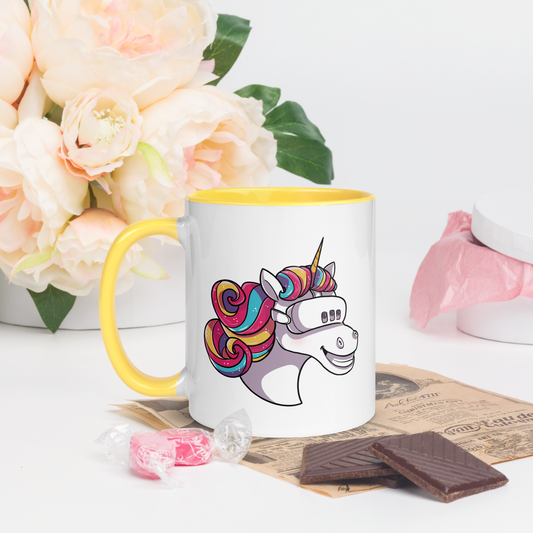 VR Unicorn Mug With Colored Handle and Interior