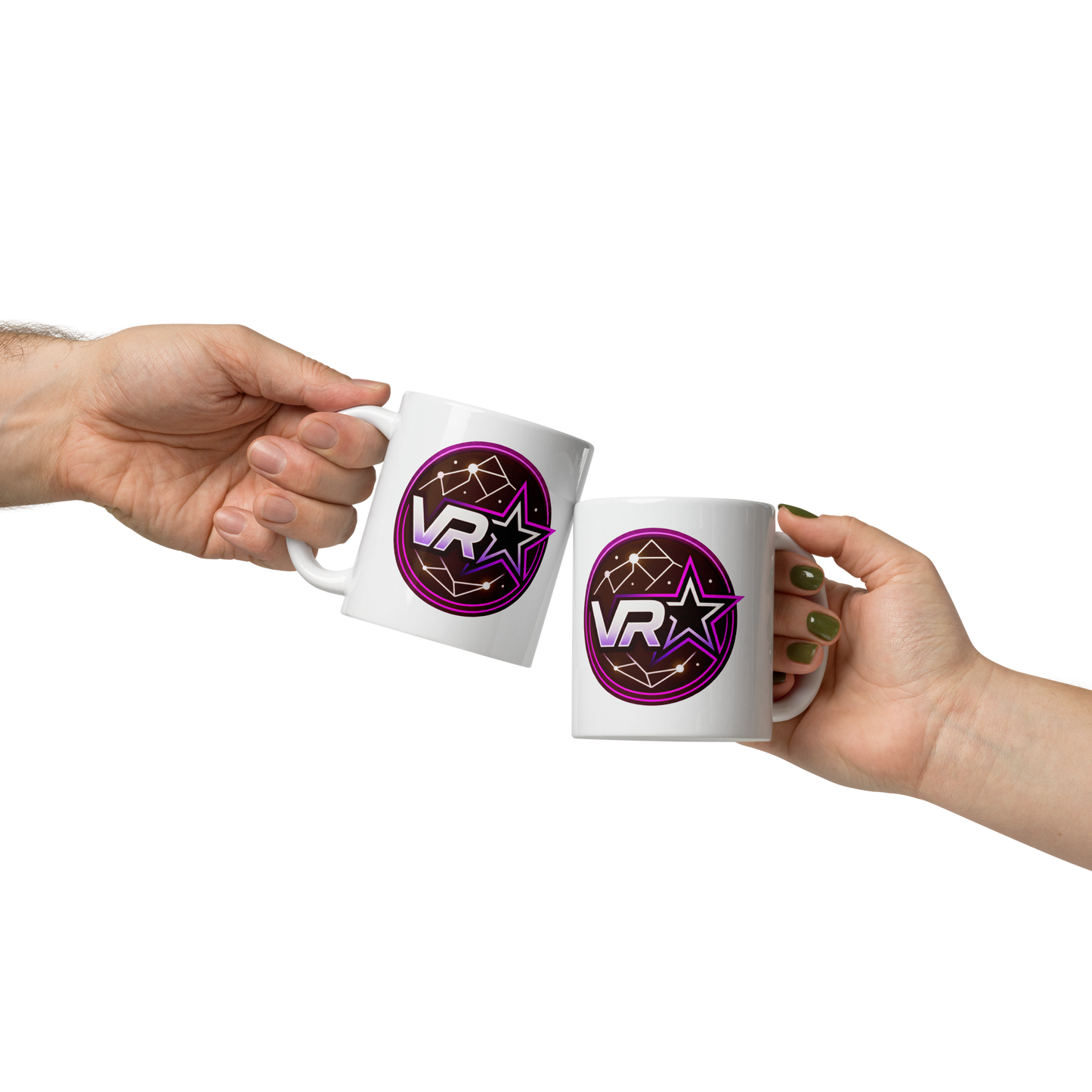 White glossy VR STARZ RED mug