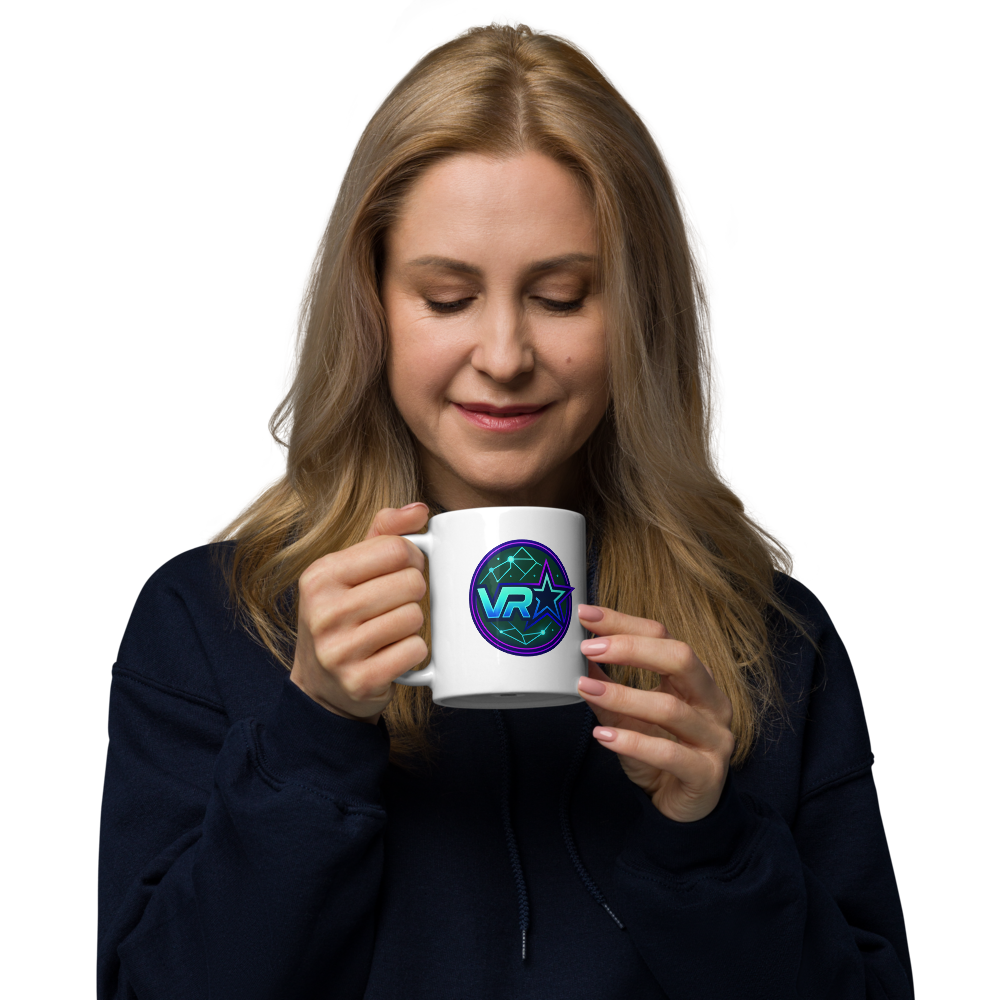 White glossy VR STARZ BLUE mug